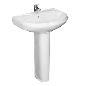 Умывальник с пьедесталом Santeri Вест (575x470x860 мм, белый, с переливом) thumbnail